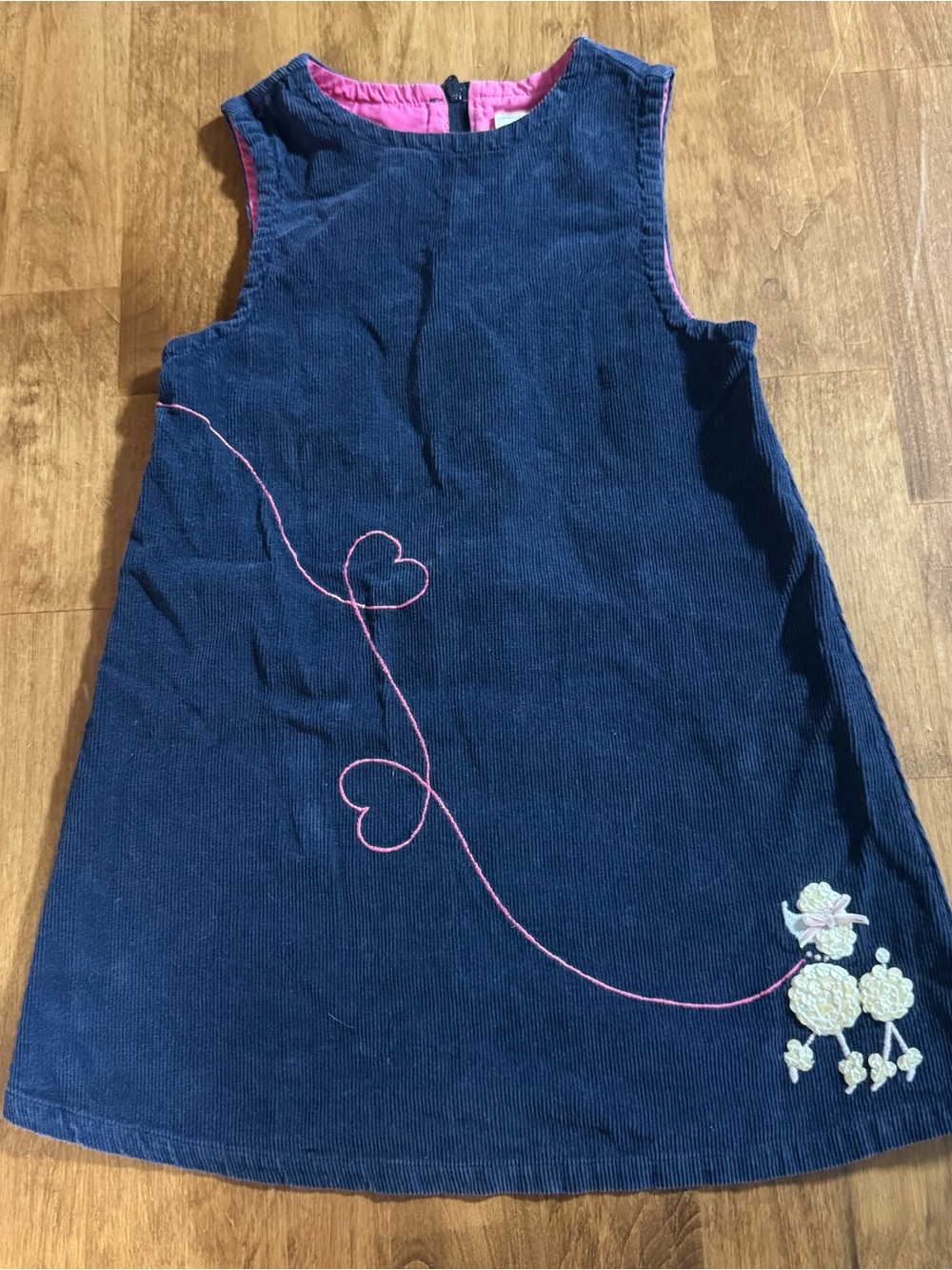 Girls Gymboree Vintage Style Blue Corduroy Poodle Dress 4T